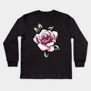 pink rose Kids Long Sleeve T-Shirt